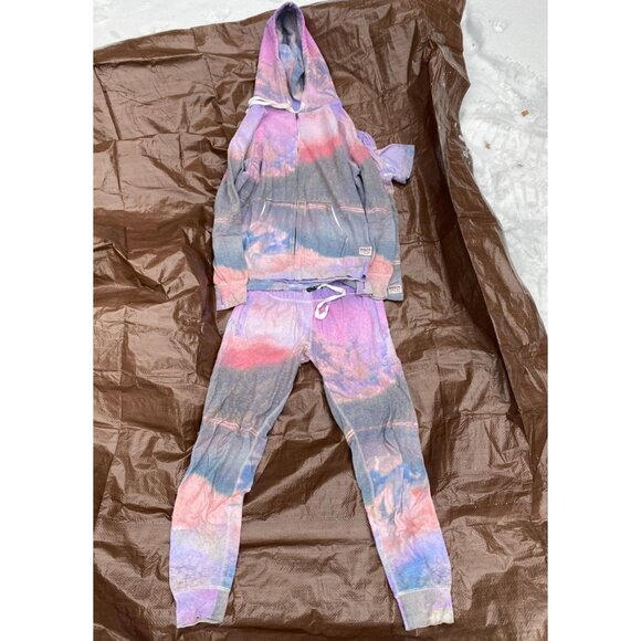LIMITED EDITION Roots Tie Dye Hoodie Sweatpants Set - RARE Pastel Outdoor Scene - Picture 1 of 7